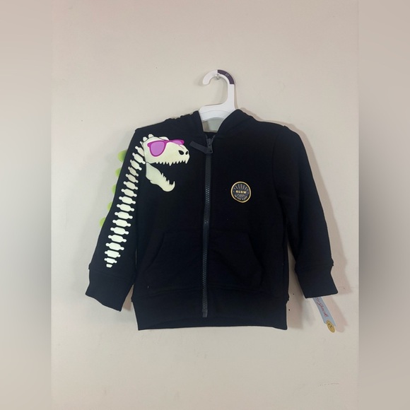Toddler Boys' Glow In the Dark Dino Halloween Zip-Up Sweatshirt Cat &
Jack 12M - Picture 6 of 7